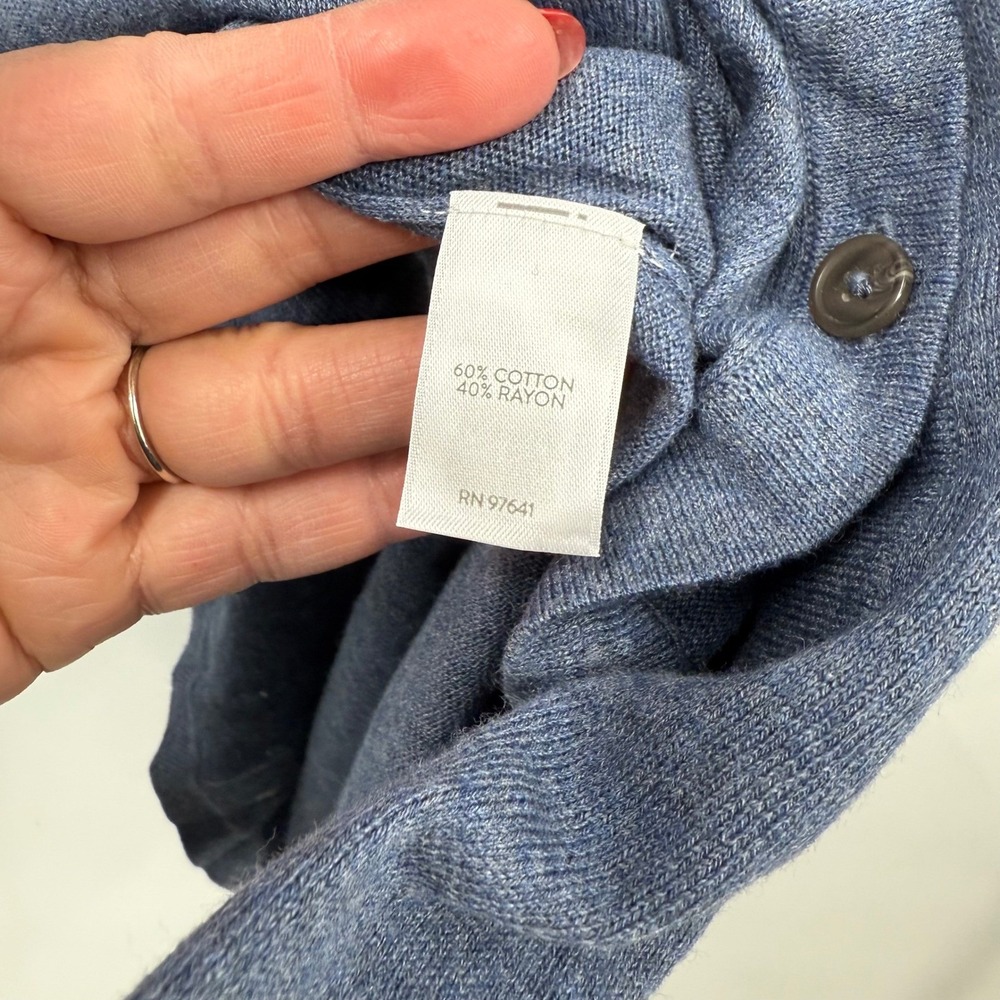 J Jill Cardigan Sweater Blue Petite Knit V Neck Button Front Pockets small - Picture 7 of 9